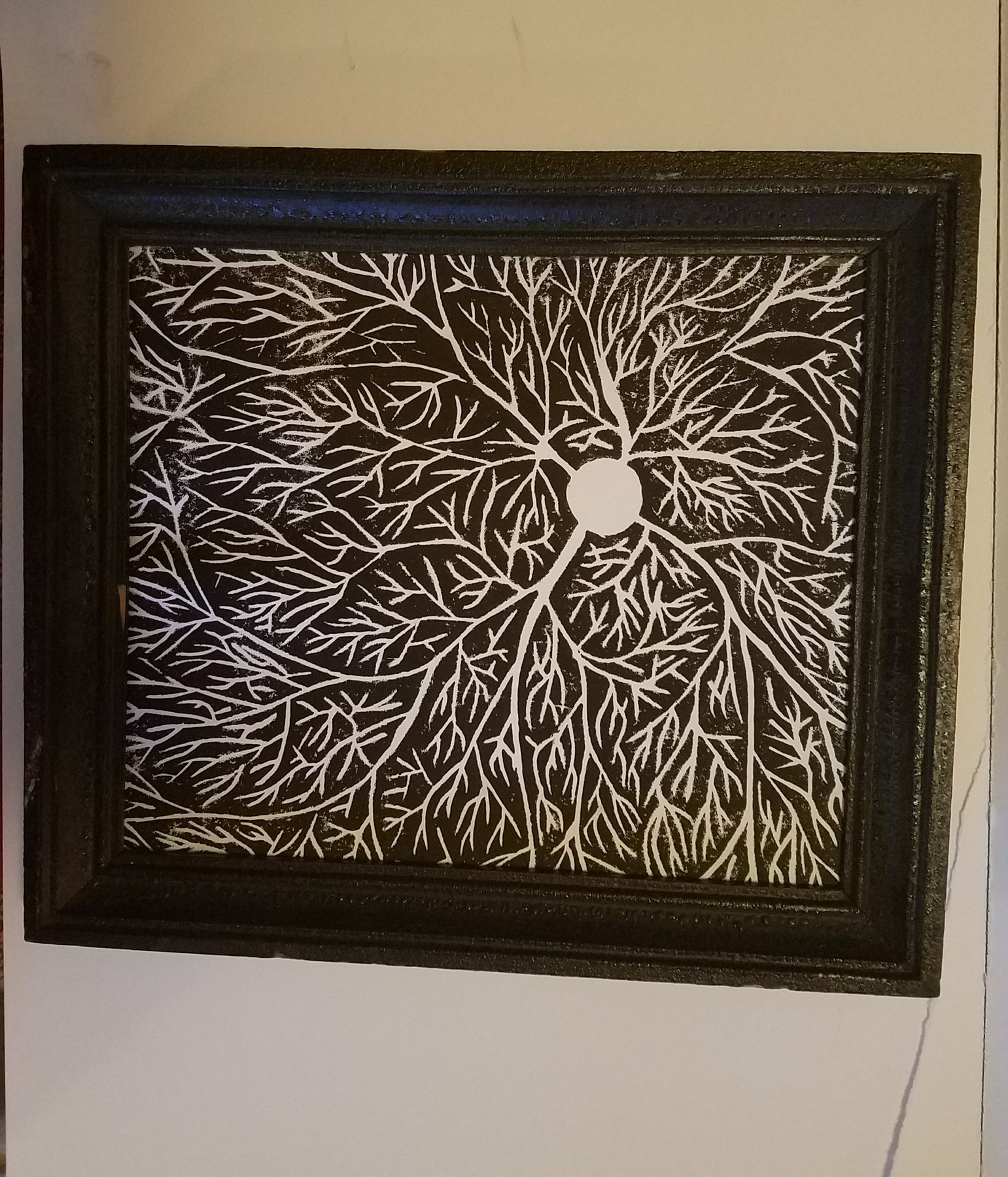 White Dendrite, Ornate Frame, 2017